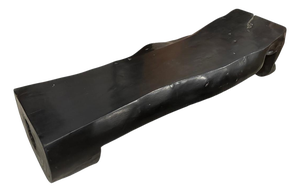 Andrianna Shamaris Log Style Live Edge Charred Teak Wood Bench