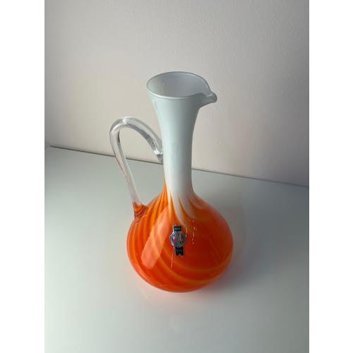 Opal Glass Vase with Flame Pattern by Vetreria Artigiana Sanminiatello For Sale - Image 5 of 11