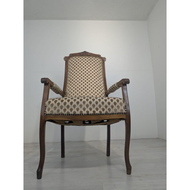 Wood Antique Louis XV Armchair with Springs, 1920s For Sale - Image 7 of 15