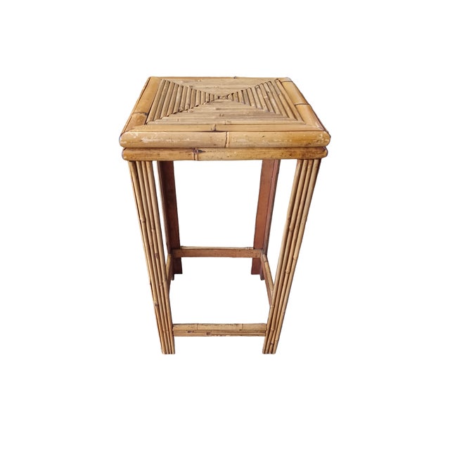 Boho Chic Late 20th Century Vintage Boho Chic Bamboo Accent Table For Sale - Image 3 of 3