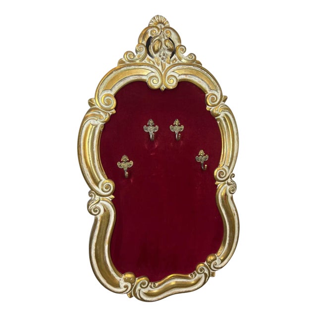 French Four Hook Ornate Carved Coat Rack For Sale