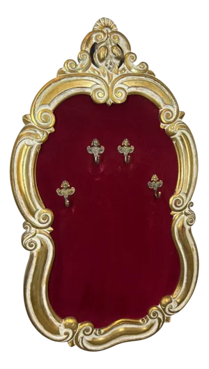 French Four Hook Ornate Carved Coat Rack