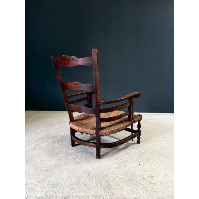 Antique French Provincial Rural Low Lounge Chair, 1890s For Sale - Image 6 of 17