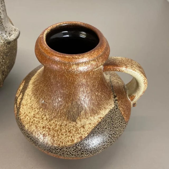 Multi-Colored Pottery Fat Lava Vases from Scheurich, Germany, 1970s, Set of 2 For Sale - Image 15 of 18