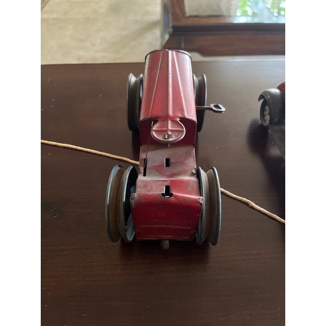 Early 1900s Collectable Pressed Steel Child’s Model Tractor and Car- Set of 2 For Sale In Oklahoma City - Image 6 of 9