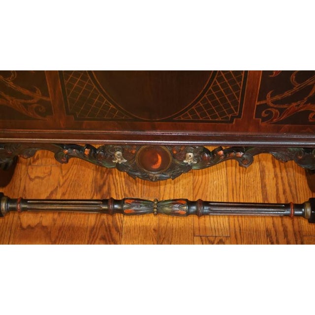 Wood 1920's Mahogany Paint Decorated Regency Style Fireplace Screen For Sale - Image 7 of 12