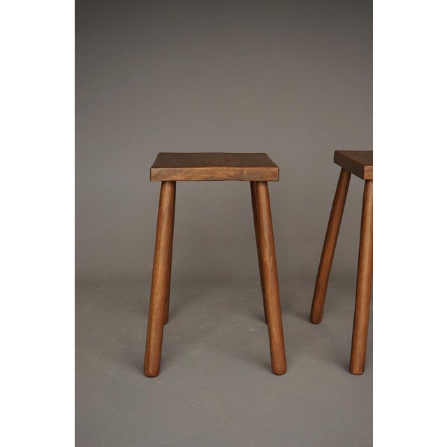 Set of Rustic Oak High Stools. 1970s For Sale - Image 9 of 16