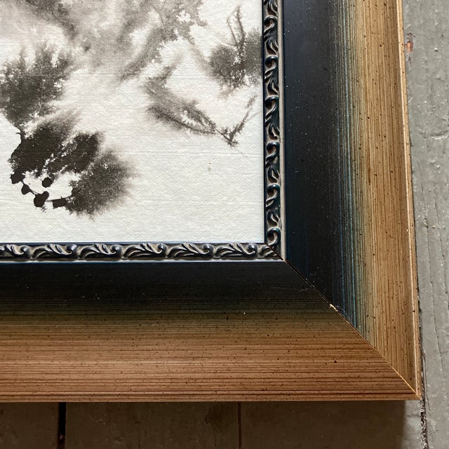 Abstract Contemporary Original Abstract Black Ink Painting For Sale - Image 3 of 4