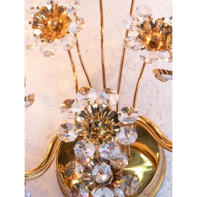1960s German Glamorous Jewel Wall Lamps in Crystal & Gilt-Brass from Palwa, 1960, Set of 2 For Sale - Image 5 of 10