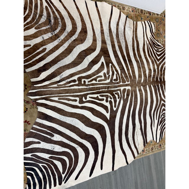 5ft 1in × 5ft 8in Zebra Printed Hair on Hide Area Rug For Sale - Image 12 of 12