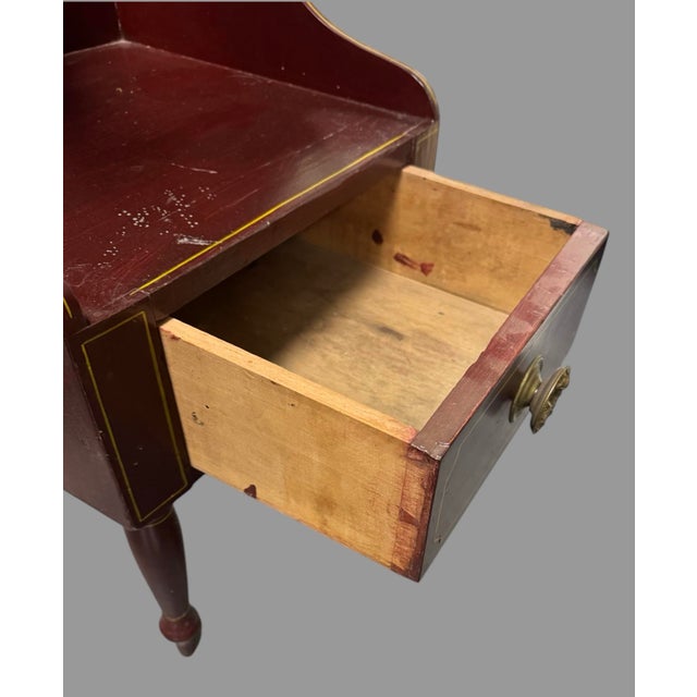 Primitive Antique Country Paint Decorated Washstand For Sale - Image 6 of 9