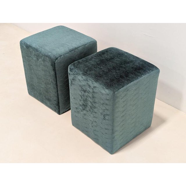 Velvet Ottomans from Sable Interiors, Set of 2 For Sale - Image 9 of 13