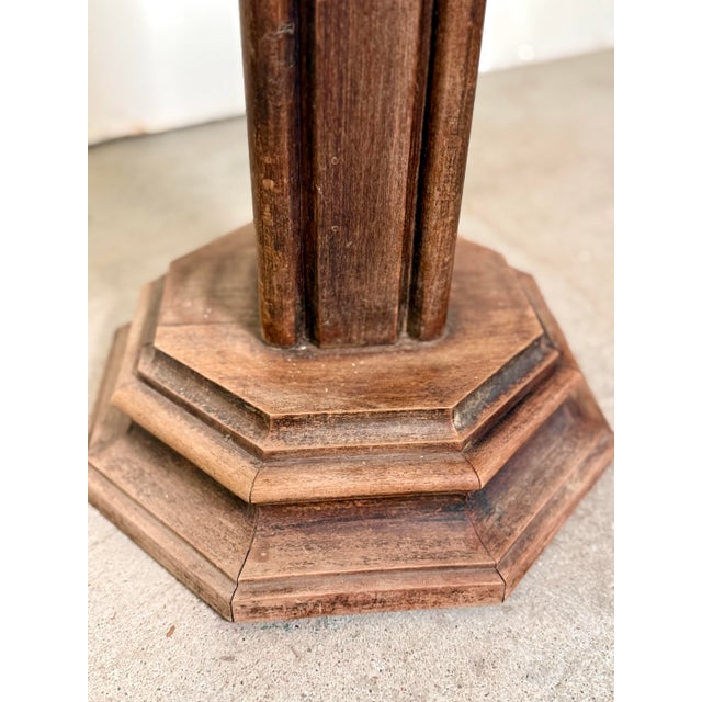 Pair Antique French Tall Carved Oak Plant Stands For Sale In Houston - Image 6 of 11