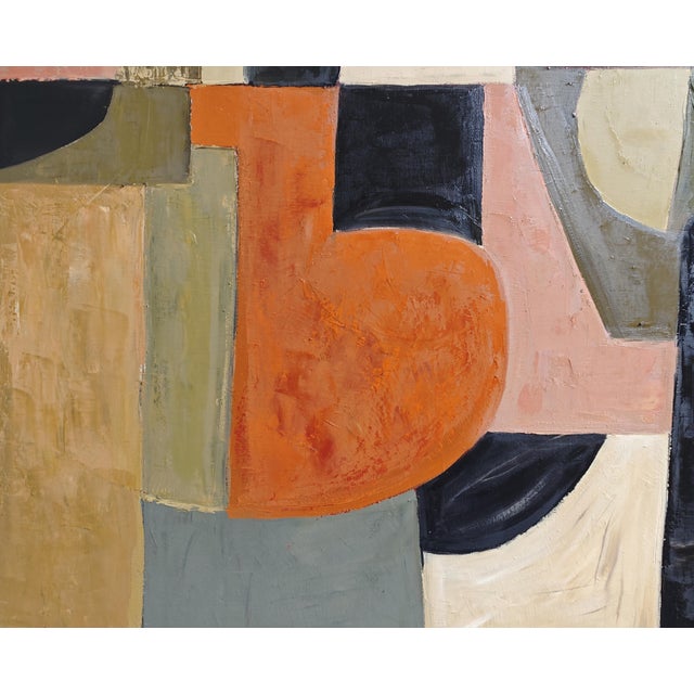 Textile Architecture of Colors, Large Abstract Oil Painting, Framed by Sophie Dumont For Sale - Image 7 of 10