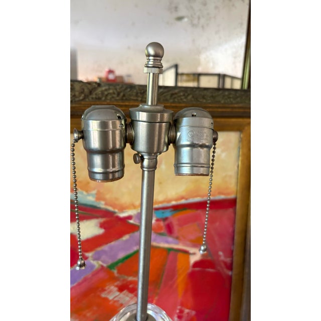 Glass 1950s Mid Century Archimede Seguso Murano Glass Lamps - a Pair For Sale - Image 7 of 8