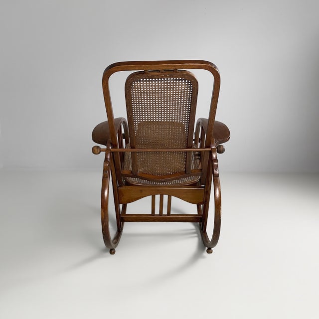 Italian Art Nouveau Rocking Chair by Società Anonima Antonio Volpe, 1920s For Sale - Image 4 of 18
