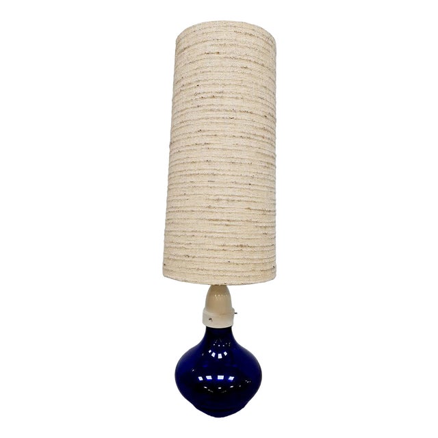 Vintage Italian Blue Glass Floor Lamp, 1960s For Sale