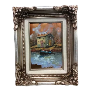 Original Painting on Silver by Italian Painter Guido Borelli