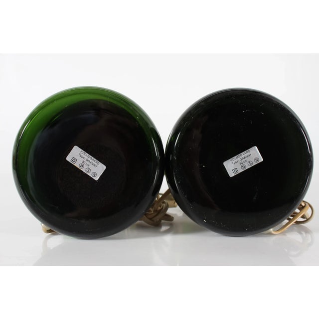 Hand-Blown Green Glass Granny Lamps by Michael Bang for Holmegaard, Denmark, 1970s, Set of 2 For Sale - Image 9 of 11