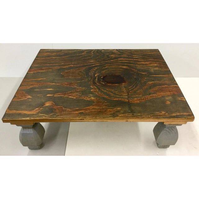 Rustic Repurposed Low Meditation Table/Plant Stand For Sale - Image 3 of 13
