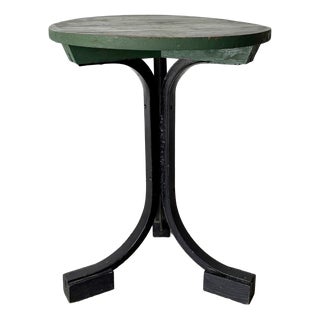 Modernist Industrial Side Table with Green Top, France, 1940s For Sale