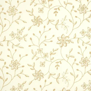 Schumacher Georgia Linen Embroidery Fabric in Sand