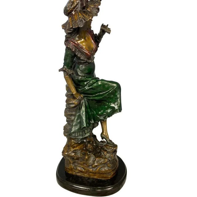 Bronze Lady by Louis Hottot, 20th Century For Sale - Image 6 of 14