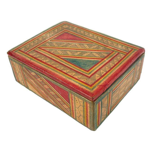 Early 20th Century Tuareg Leather Covered Wood Box For Sale