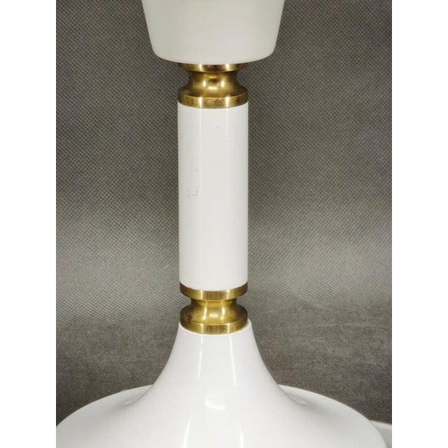 Opaline Glass and Brass Table Lamp from Drukov, Czechoslovakia, 1970s For Sale - Image 6 of 10