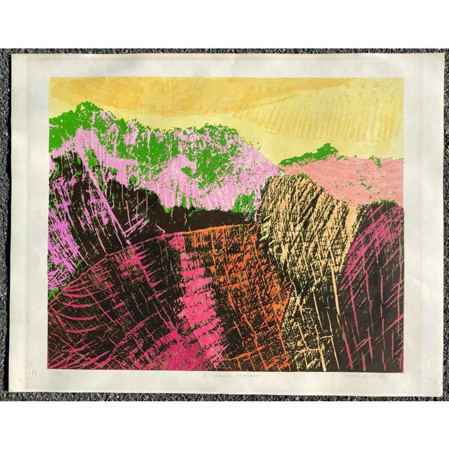 1973 serigraph title "A Summer Afternoon" illegibly signed. Title and number 18 of 98. This will be shipped rolled in a tube.