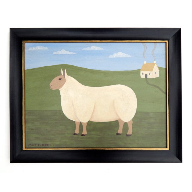 Blue Matt Rix, Ivy, 2000s, Oil Painting on Board, Framed For Sale - Image 8 of 8
