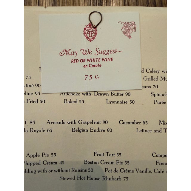 Vintage Plaza Hotel Nyc Luncheon Menu, 1952 For Sale - Image 9 of 13