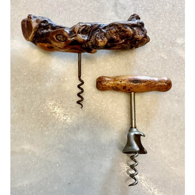 French French Vine Wood Corkscrew, Pair For Sale - Image 3 of 4