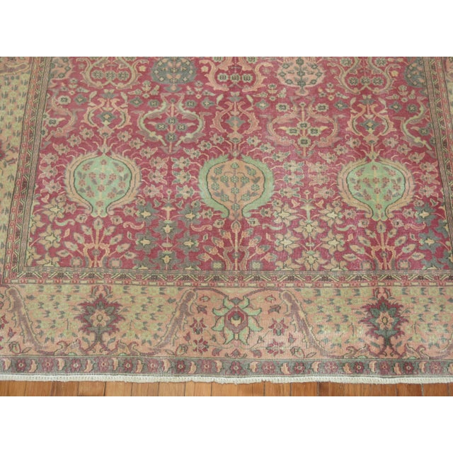 Fuschia Pink Vintage Indian Rug For Sale In New York - Image 6 of 6
