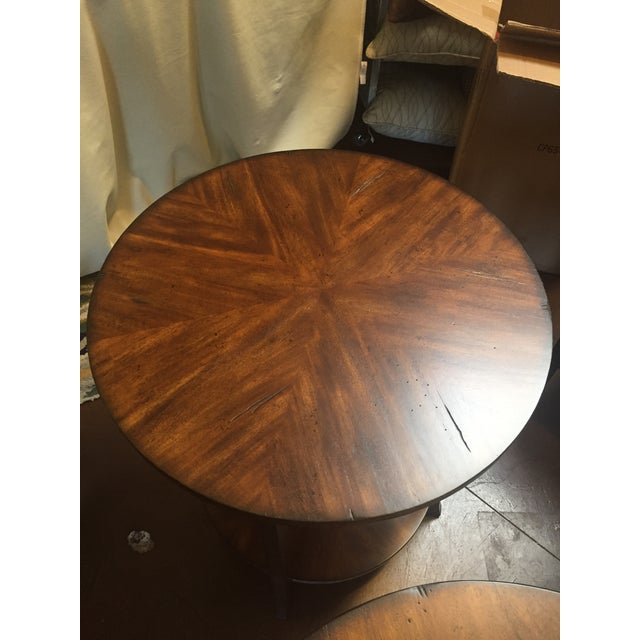 Cabin Traditional Style Round Lamp Table For Sale - Image 3 of 5