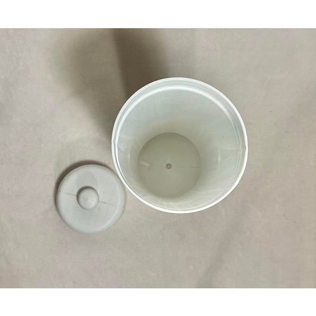 Plastic Vintage Mid-Century Breamco Toilet Paper Storage Canister White Blow Mold Plastic For Sale - Image 7 of 12