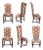 20th Century Set of Six Deco Dark Walnut Refinished Tall Back Dining Chairs For Sale