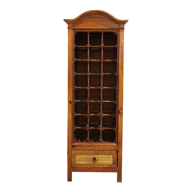 Mid-Century Modern Rattan Wine Rack For Sale