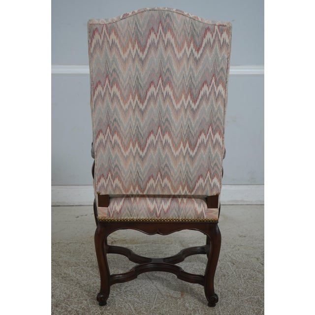 Baker Furniture Company Pair Baker French Louis XIV Style Upholstered Chairs For Sale - Image 4 of 12
