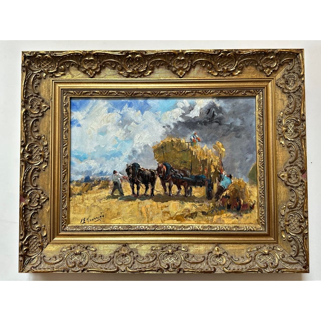 Louis Edouard Garridom Hay Harvest Impressionist, 1920s, Oil For Sale - Image 6 of 8