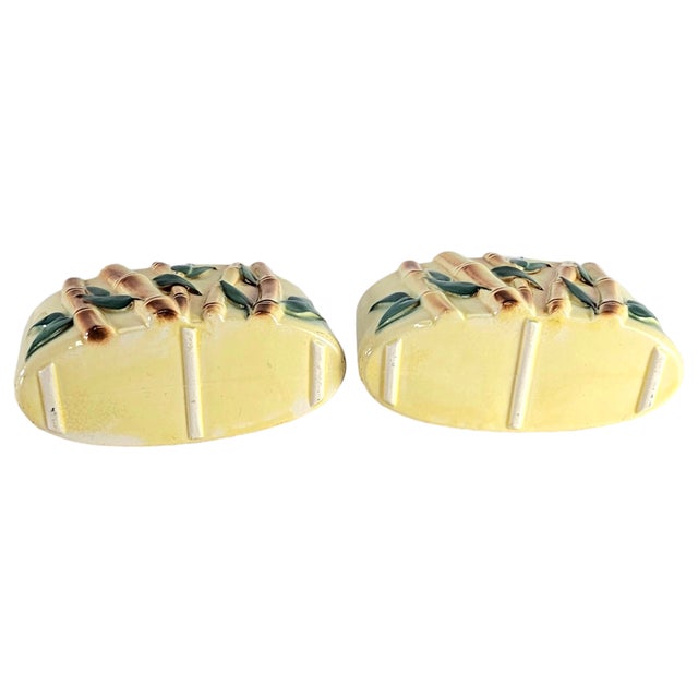 Royal Cropley Bamboo Ceramic Figurine/Planters Pair 7.25" For Sale - Image 9 of 12