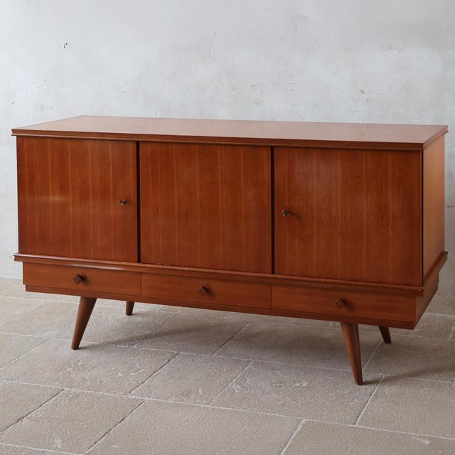 Mid-Century Modern Mid-Century Modern Teak Sideboard by Gaston Poisson, 1960s For Sale - Image 3 of 18
