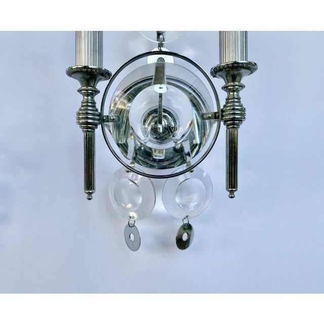 Metal & Glass Wall Lamps by Gaetano Sciolari, Italy, 1970s, Set of 2 For Sale - Image 6 of 8
