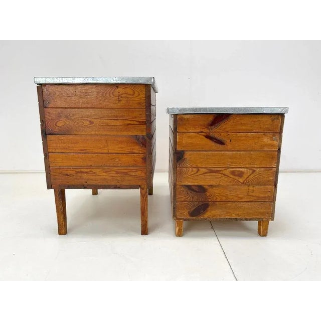 Vintage Industrial Nightstands, 1950s, Set of 2 For Sale - Image 9 of 13
