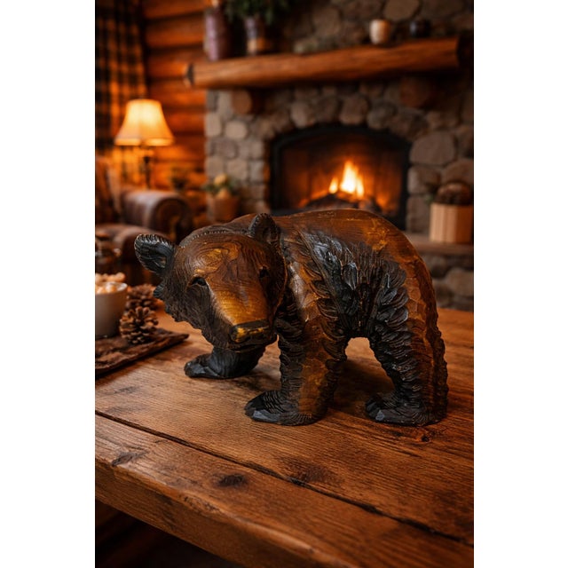 Japanese Wooden Bear, 1960 For Sale - Image 9 of 10