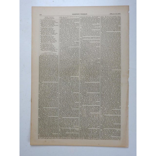 March 10, 1877 Harpers Weekly engraving on tan paper by Buckman & Allen. A Bedouin Arab of Moab retreating over the...