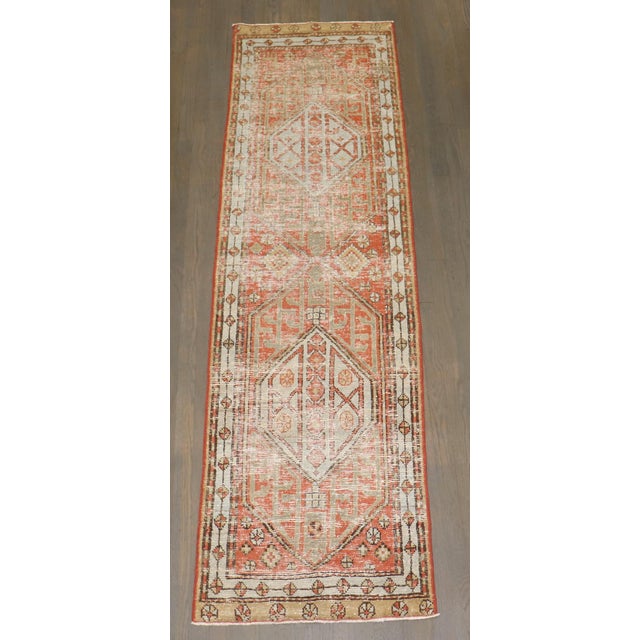 Textile Worn Tribal Persian Serab Narrow Runner rug no. j5200 For Sale - Image 7 of 7