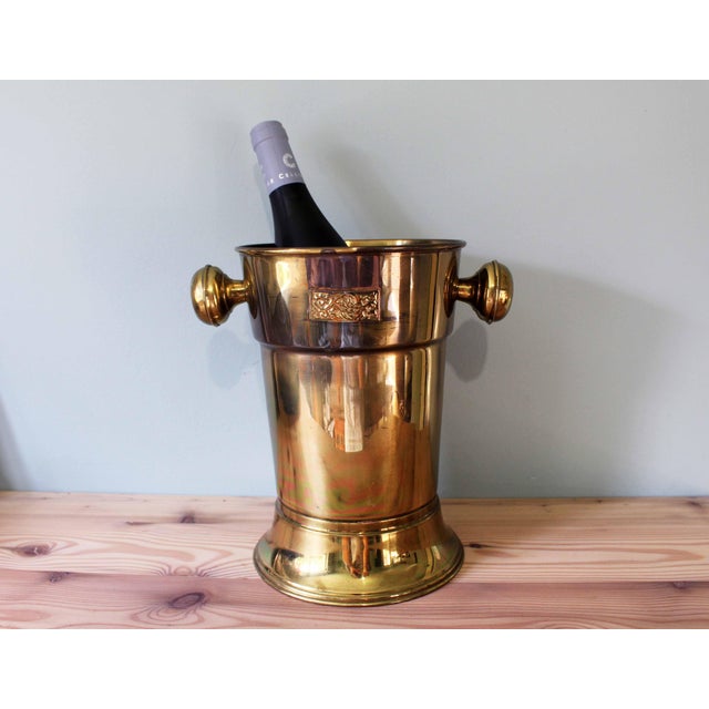 Gold Ice Bucket in Brass and Enamel Details, 1960s For Sale - Image 8 of 11