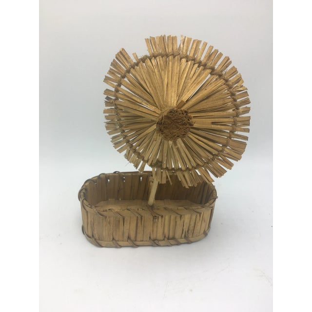 Brown Vintage Tiki Hut Basket For Sale - Image 8 of 9