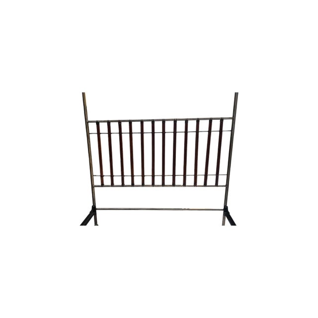 Silver Vintage Regency Silver Leaf Palm Tree Queen Size Canopy Bed For Sale - Image 8 of 9